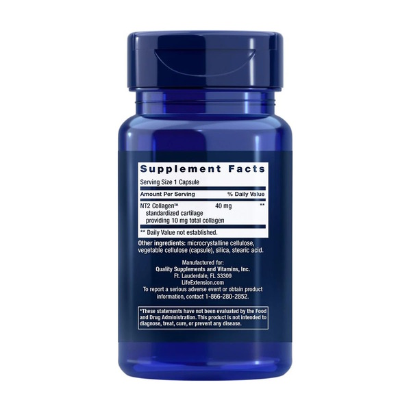 Колаген Life Extension NT2 Collagen, 60 капсул для підтримки суглобів. Фото 2