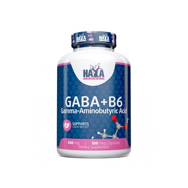 Амінокислота Haya Labs Gaba + B6, 100 вегакапсул