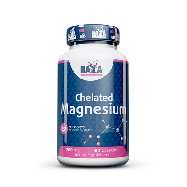 Хелат магния Haya Labs Chelated Magnesium 200 mg, 60 капсул