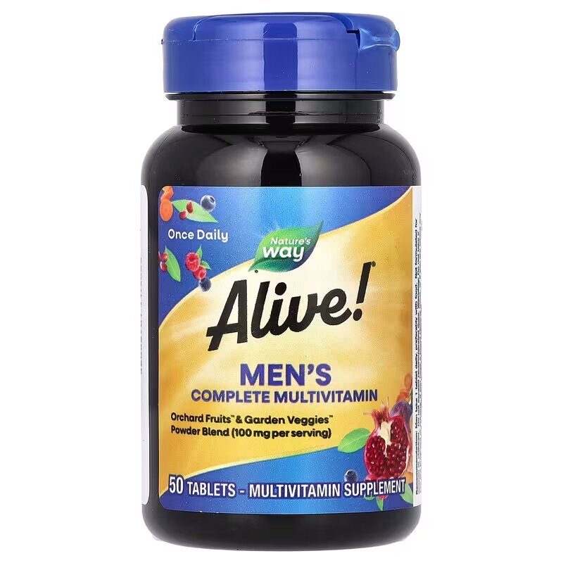 Вітаміни та мінерали Nature's Way Alive! Men's Complete Multivitamin, 50 таблеток для чоловіків. Фото 2