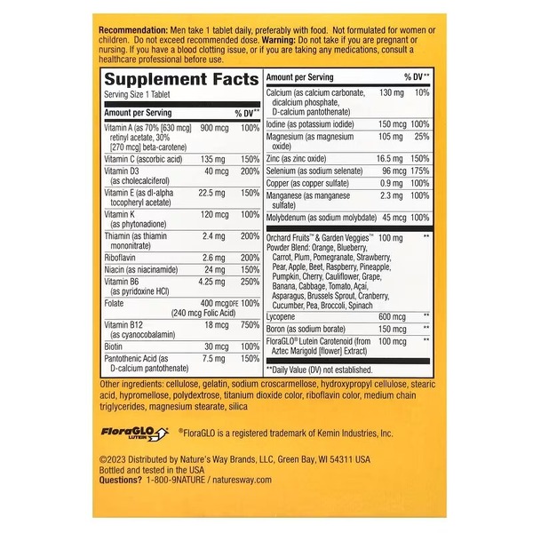 Вітаміни та мінерали Nature's Way Alive! Men's Complete Multivitamin, 50 таблеток для чоловіків. Фото 3