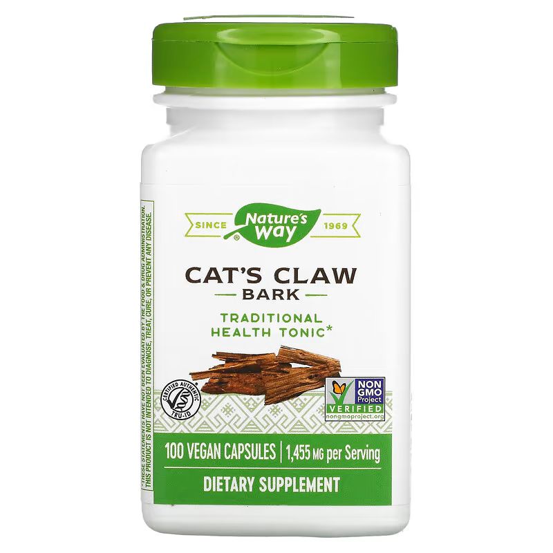 Кора котячого кігтя Nature's Way Cat's Claw Bark, 100 вегакапсул для підтримки імунної системи