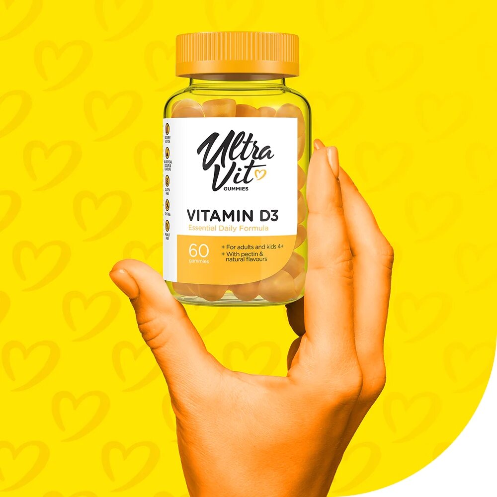 Вітамін D3 VPLab UltraVit Vitamin D3 Gummies, 60 желейок для підтримки кісток та зубів.. Фото 4