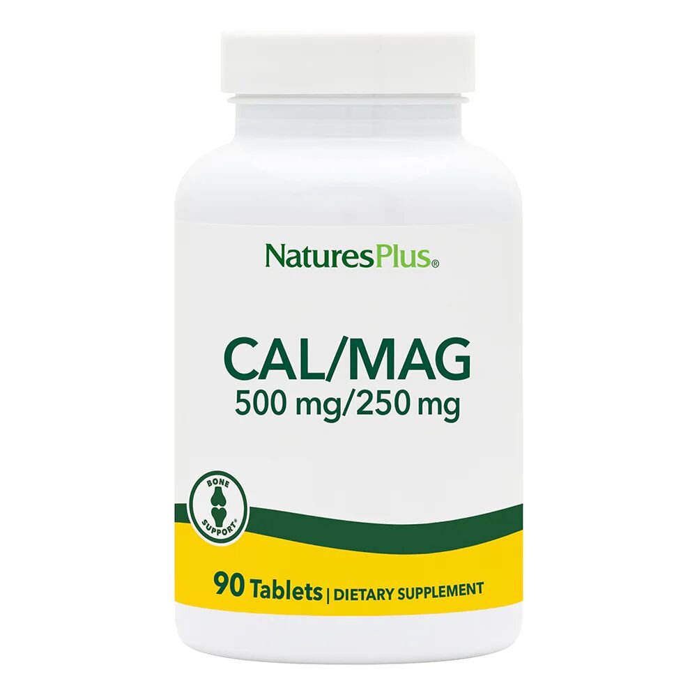 Кальций и магний Natures Plus Cal/Mag 500 mg/250 mg, 90 таблеток