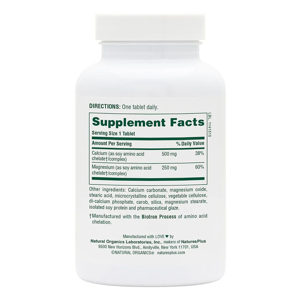 Кальций и магний Natures Plus Cal/Mag 500 mg/250 mg, 90 таблеток. Фото 2