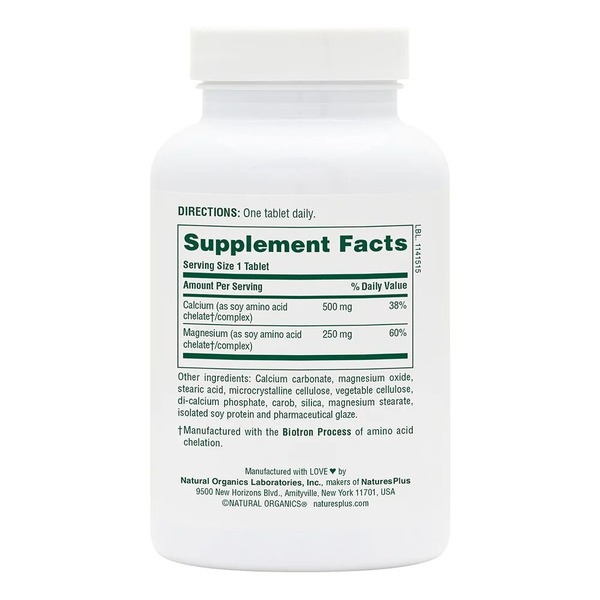 Кальций и магний Natures Plus Cal/Mag 500 mg/250 mg, 90 таблеток. Фото 2