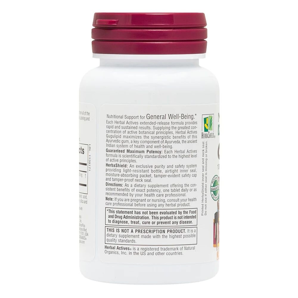 Гугуліпід Natures Plus Herbal Actives Gugulipid, 30 таблеток для підтримки рівня холестерину. Фото 3