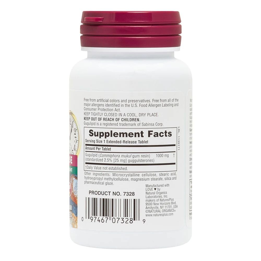 Гугуліпід Natures Plus Herbal Actives Gugulipid, 30 таблеток для підтримки рівня холестерину. Фото 2