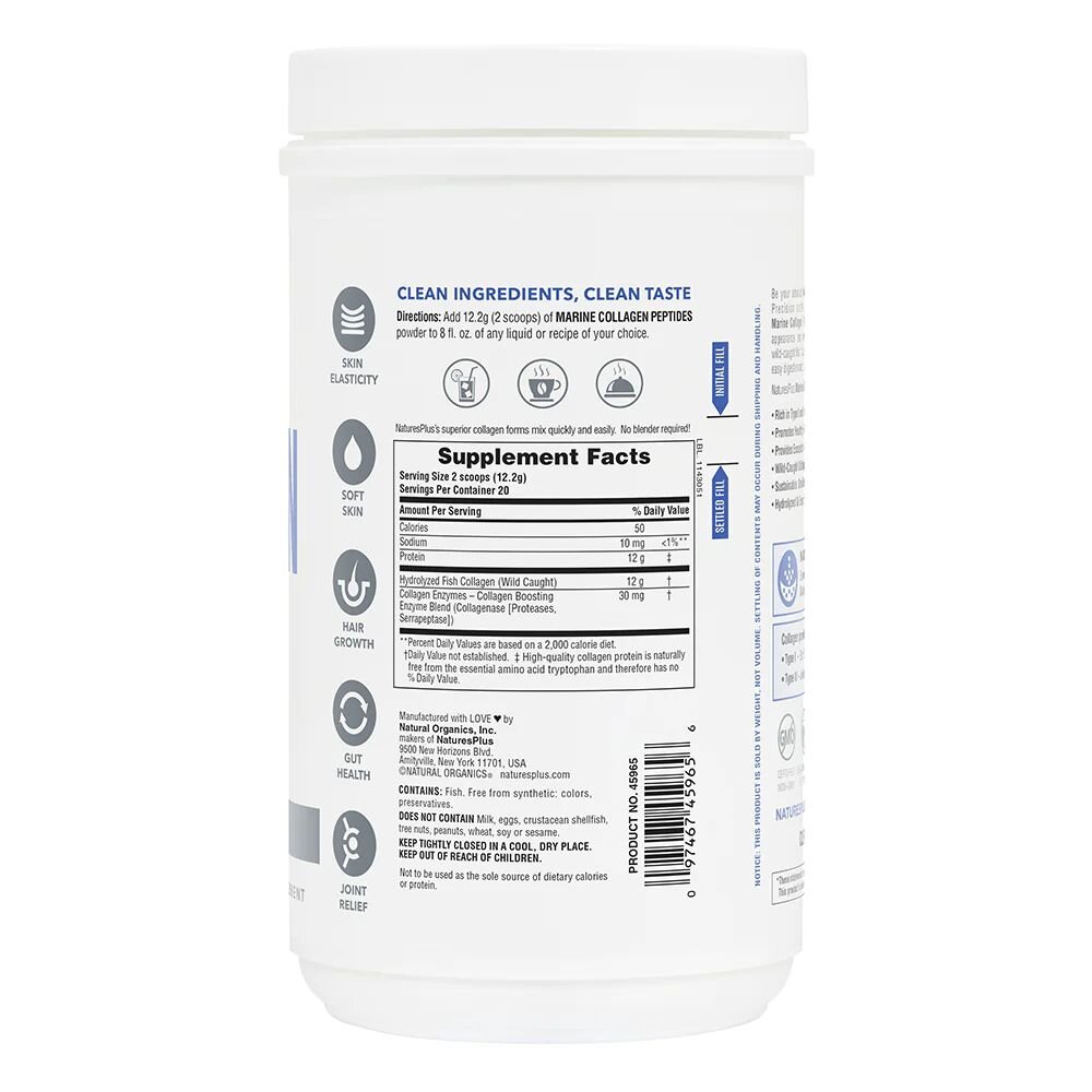 Пептиди морського колагену Natures Plus Marine Collagen Peptides, 244 грам. Фото 2