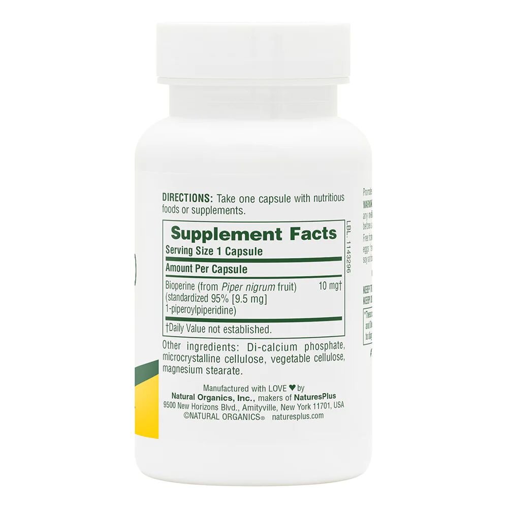 Биоперин Natures Plus Bioperine 10 mg, 90 капсул. Фото 2