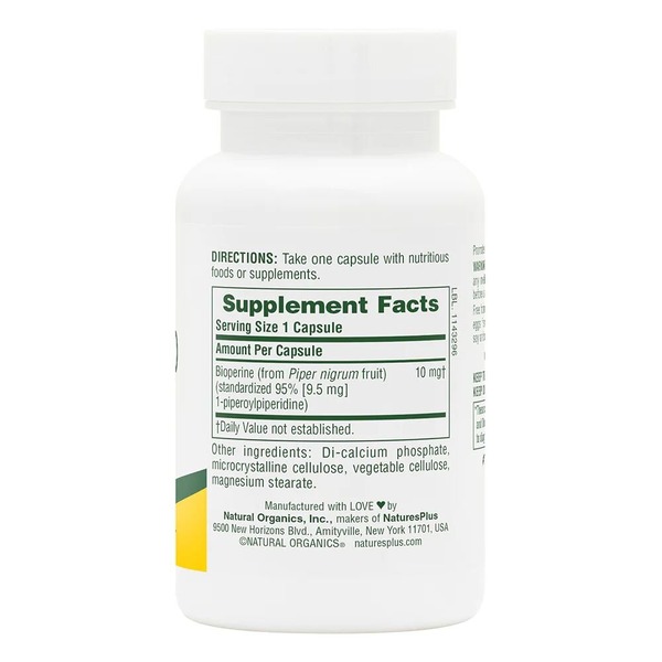 Биоперин Natures Plus Bioperine 10 mg, 90 капсул. Фото 2