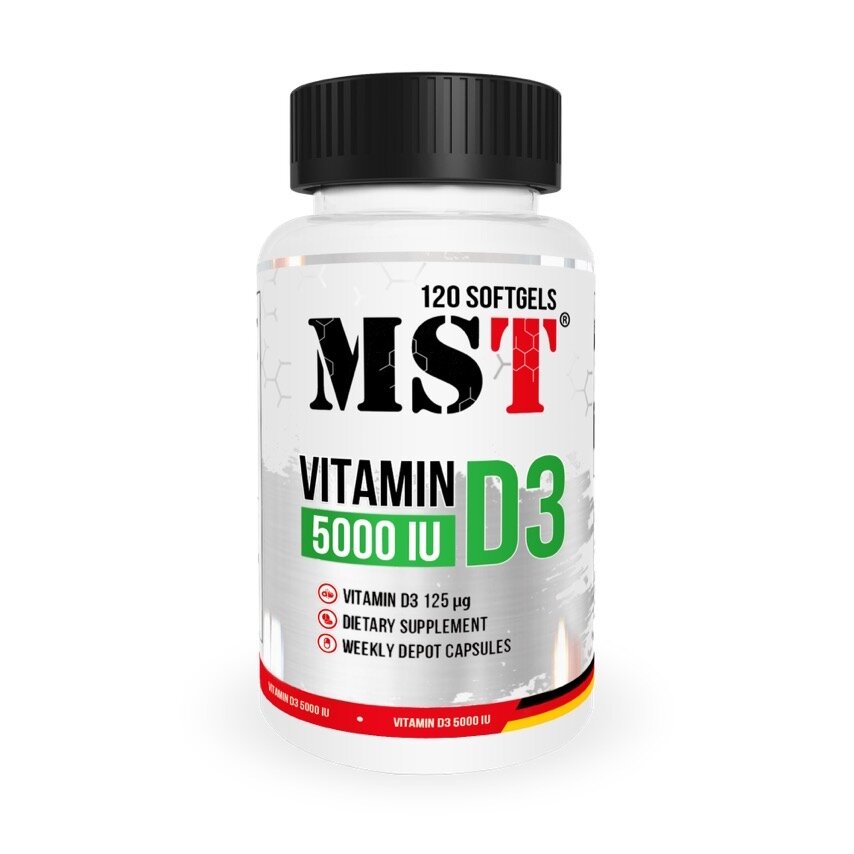 Вітамін D3 MST Nutrition Vitamin D3 5000 IU, 120 капсул