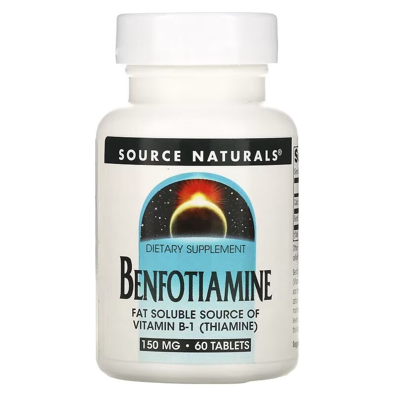 Бенфотиамин Source Naturals Benfotiamine 150 mg, 60 таблеток