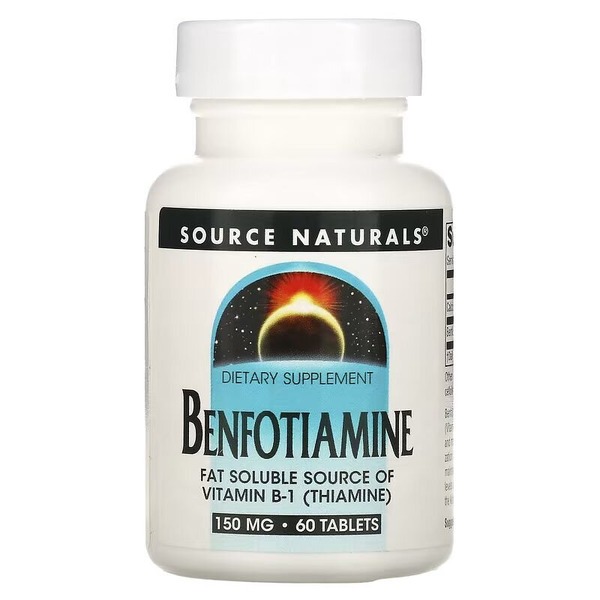Бенфотіамін Source Naturals Benfotiamine 150 mg, 60 таблеток