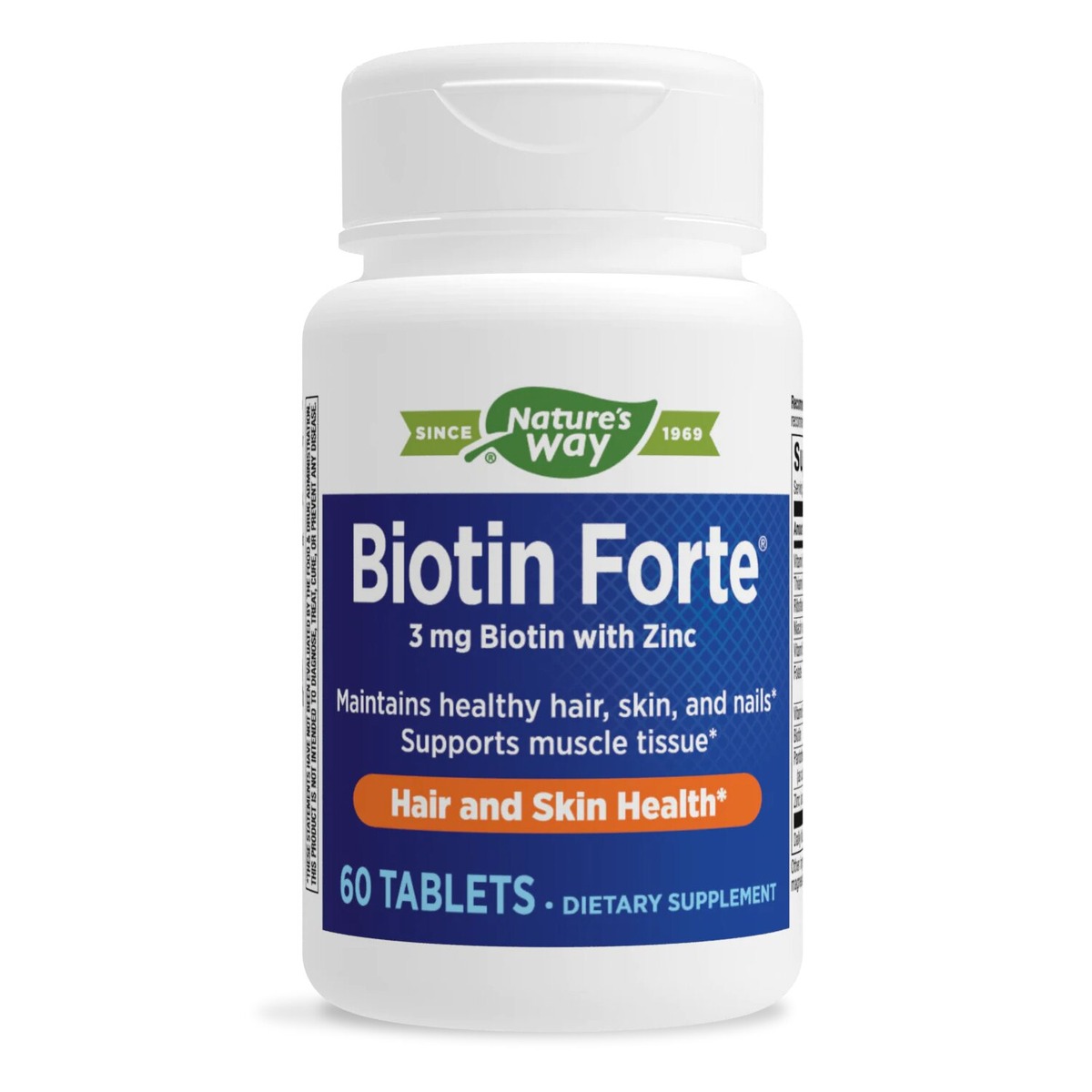 Біотин і цинк Nature's Way Biotin Forte with Zinc, 60 таблеток для підтримки  шкіри, волосся та нігтів