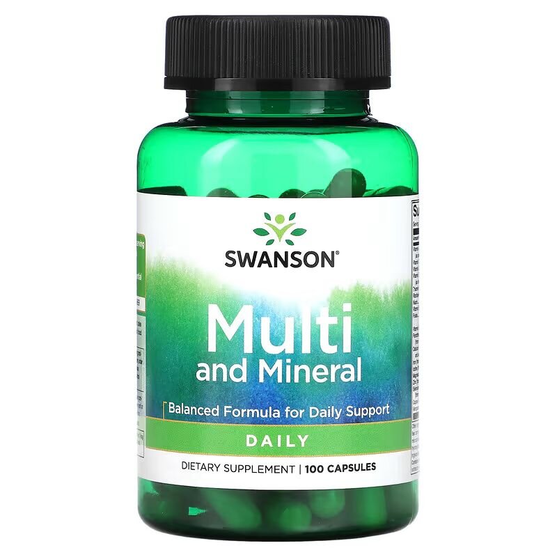 Витамины и минералы Swanson Multi and Mineral Daily, 100 капсул