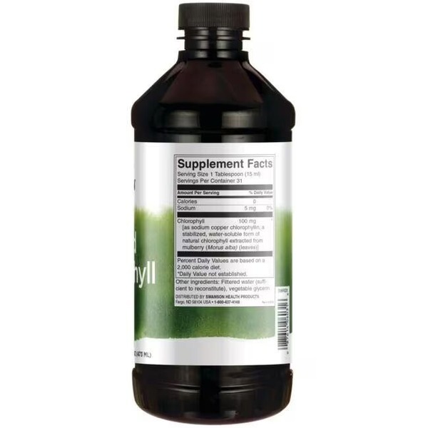 Жидкий хлорофилл Swanson Chlorophyll Liquid, 473 мл для поддержки кишечника. Фото 2