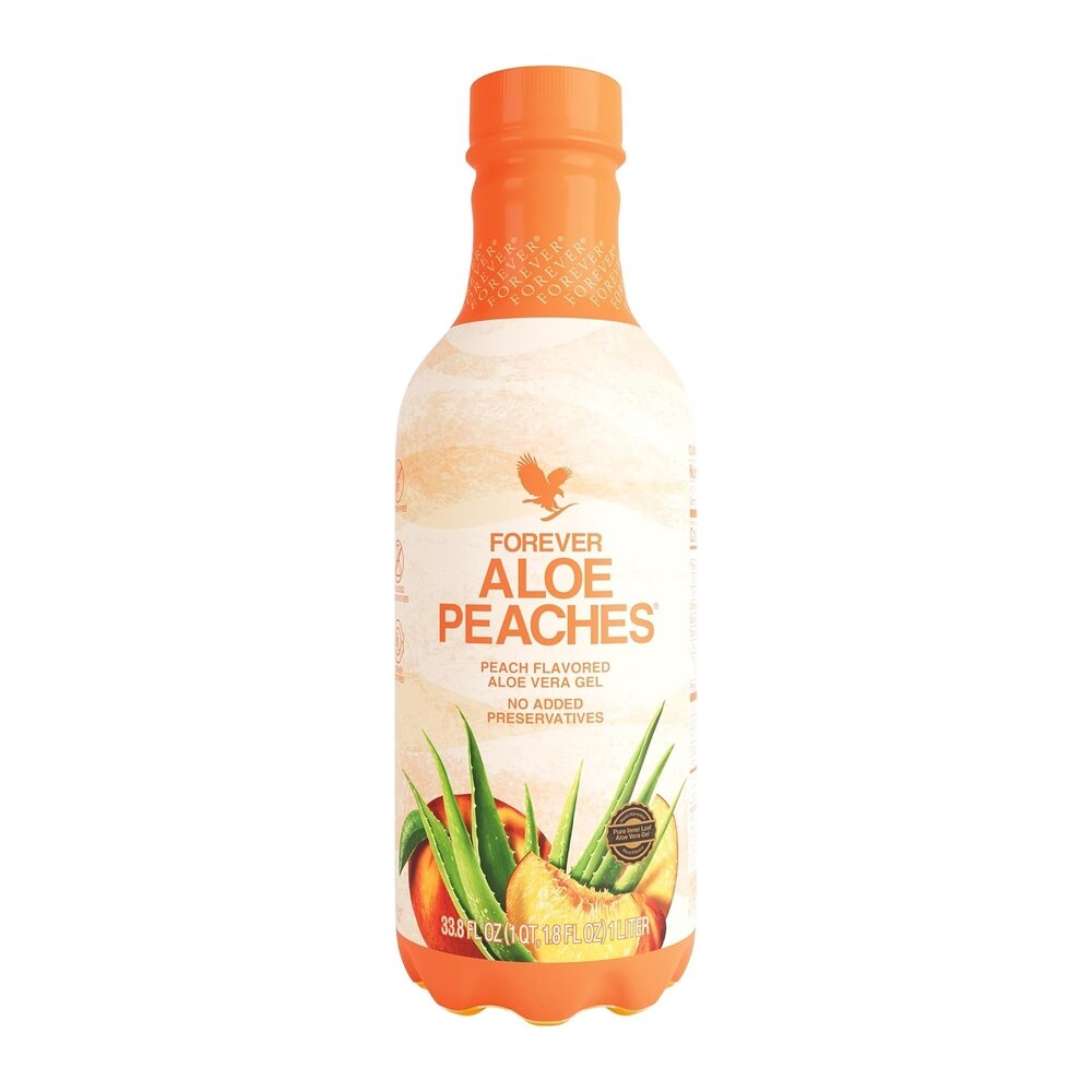 Стабілізований гель алое віра Forever Living Aloe Bits N' Peaches, 1 л з персиковим пюре