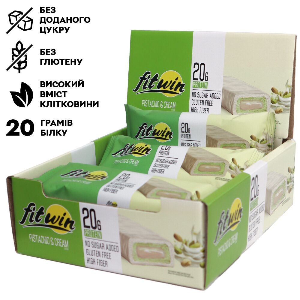 Блок протеїнових батончиків FitWin Protein Bar 33%, 12x60 грам. Фото 2