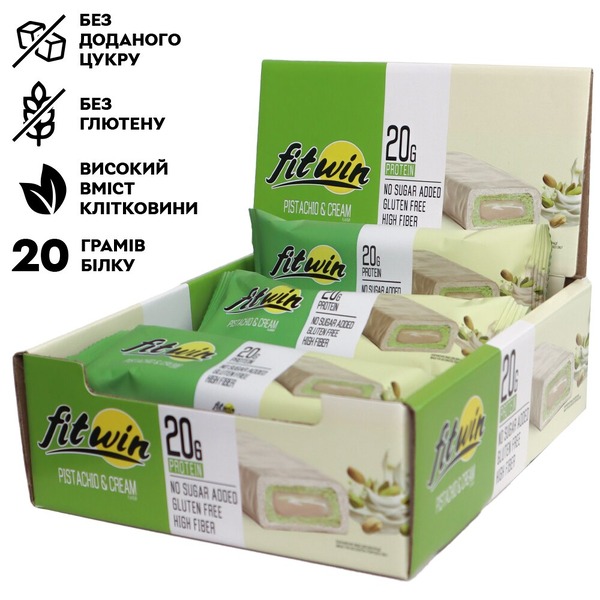 Блок протеїнових батончиків FitWin Protein Bar 33%, 12x60 грам. Фото 2