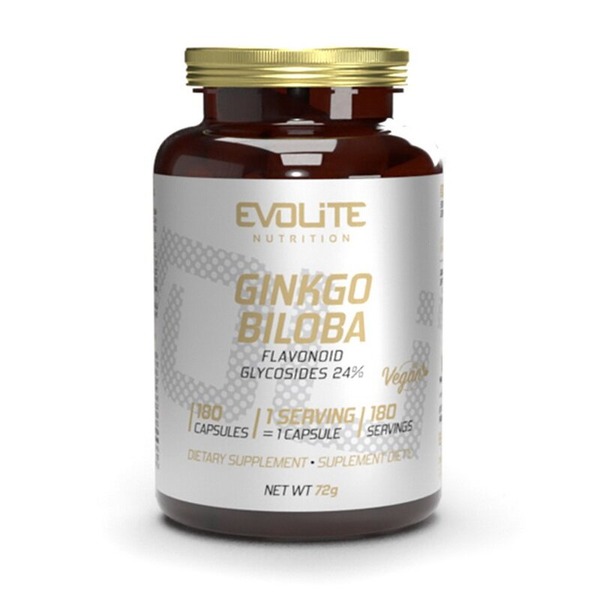 Экстракт гинкго билоба Evolite Nutrition Ginkgo Biloba, 180 вегакапсул для поддержки мозга