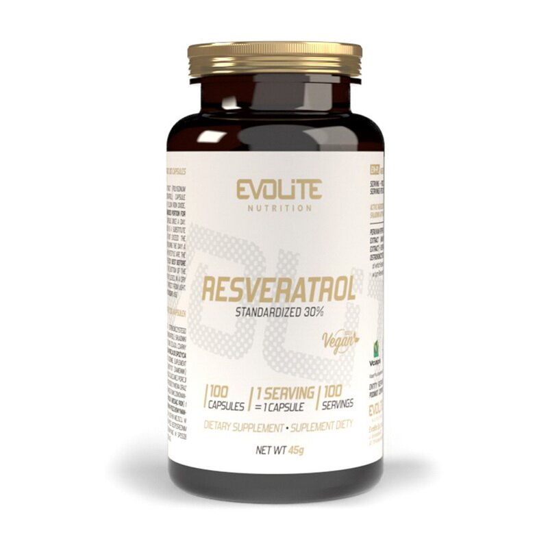 Ресвератрол Evolite Nutrition Resveratrol 200 mg, 100 вегакапсул для підтримки серцево-судинної системи