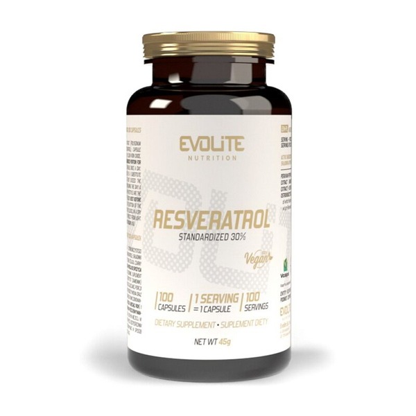 Ресвератрол Evolite Nutrition Resveratrol 200 mg, 100 вегакапсул для поддержки сердечно-сосудистой системы