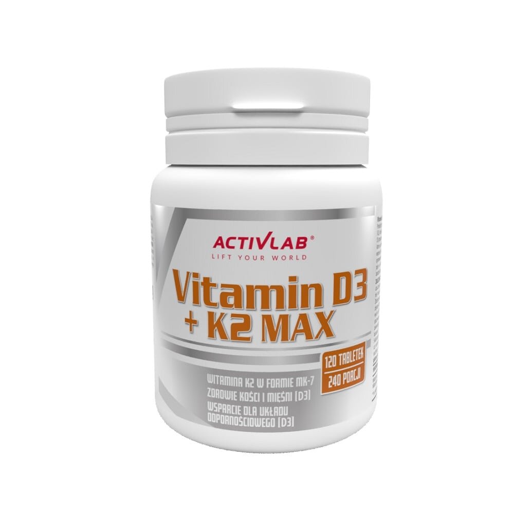 Вітаміни та мінерали ActivLab Vitamin D3 + K2 Max, 120 таблеток