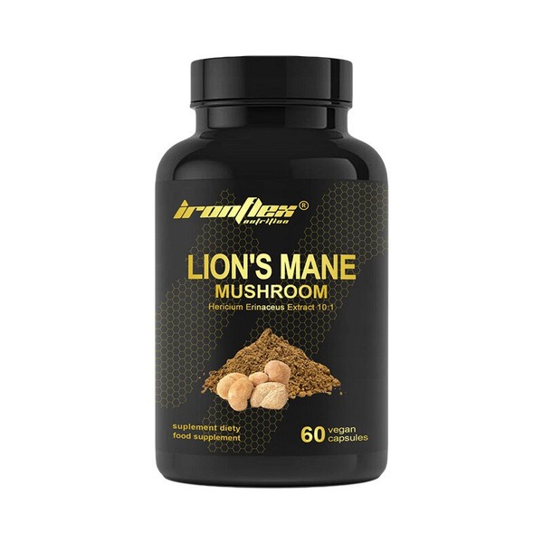 Екстракт гриба левова грива IronFlex Lion's Mane Mushroom 500 mg, 60 вегакапсул для підтримки нервової системи