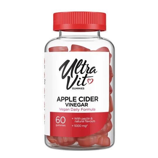 Яблучний оцет та вітамін В12, В9 VPLab UltraVit Apple Cider Vinegar, 60 желейок для підтримки травлення