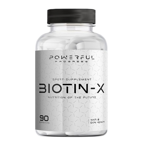 Биотин Powerful Progress Biotin-X 5000 mcg, 90 капсул для поддержки кожи, волос и ногтей