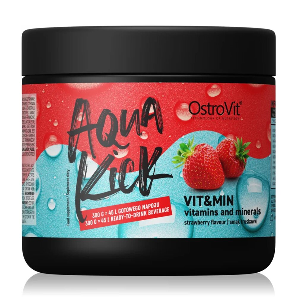 Витамины и минералы OstroVit Aqua Kick VIT&MIN, 300 грамм - Клубника