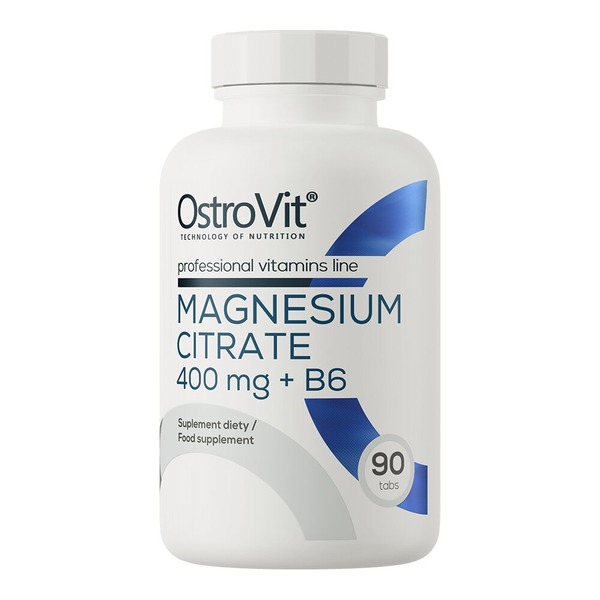 Цитрат магния и витамин В6 OstroVit Magnesium Citrate+ B6 400 mg, 90 таблеток для поддержки нервной системы