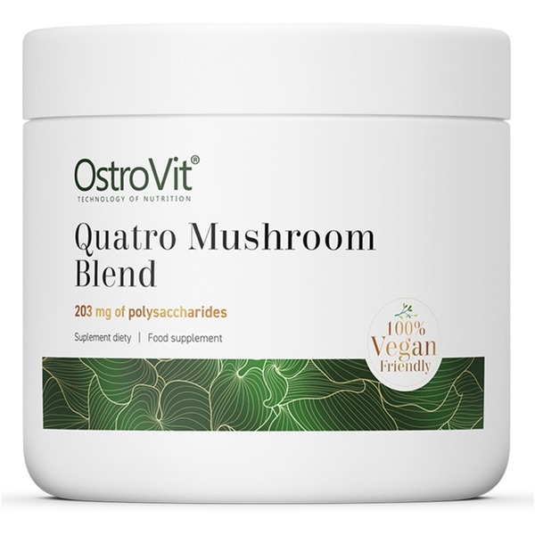 Екстракт чотирьох різних грибів OstroVit Vege Quatro Mushroom Blend, 100 грам для підтримки імунної системи та мозку