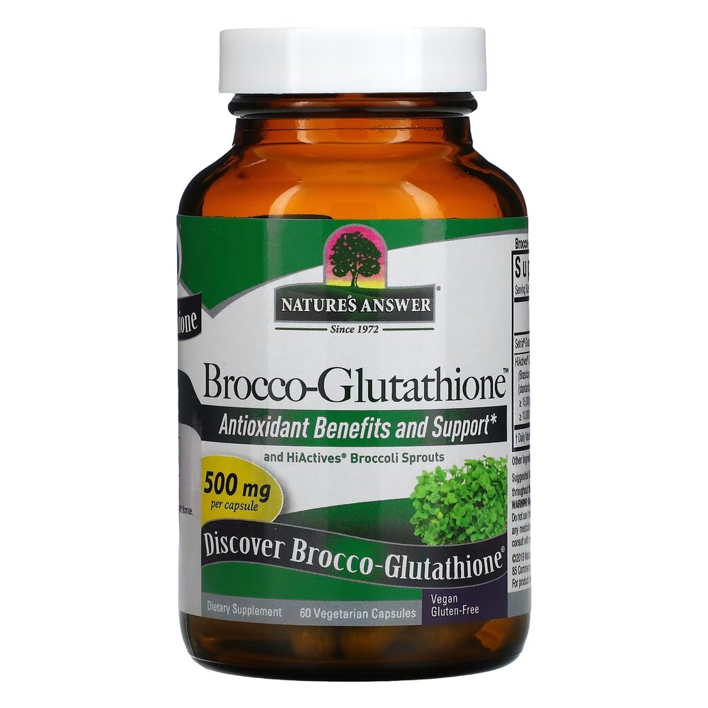 Глутатіон з броколі Nature's Answer Brocco-Glutathione 500 mg, 60 вегакапсул