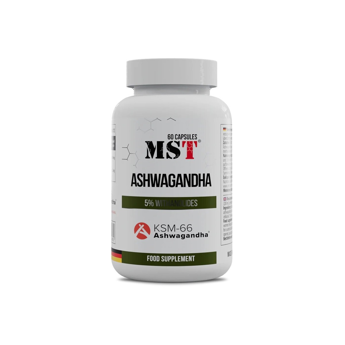 Ашваганда MST Nutrition Ashwagandha KSM-66, 60 капсул