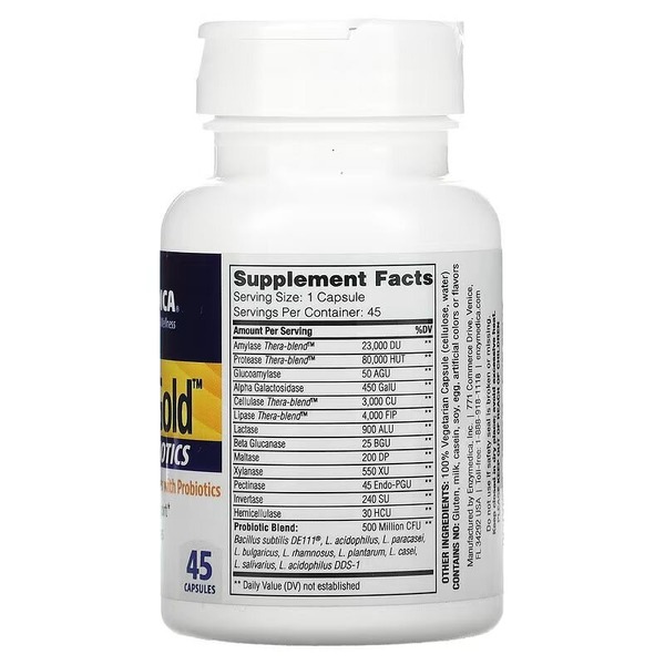 Ферменти Enzymedica Digest Gold + Probiotics, 45 капсул с пробиотиками. Фото 2