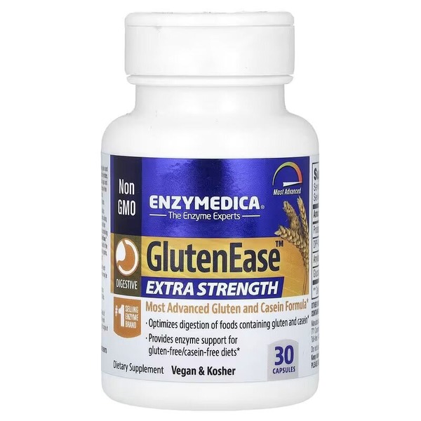 Харчові ферменти Enzymedica Gluten Ease Extra Strength, 30 капсул для перетравлення лактози