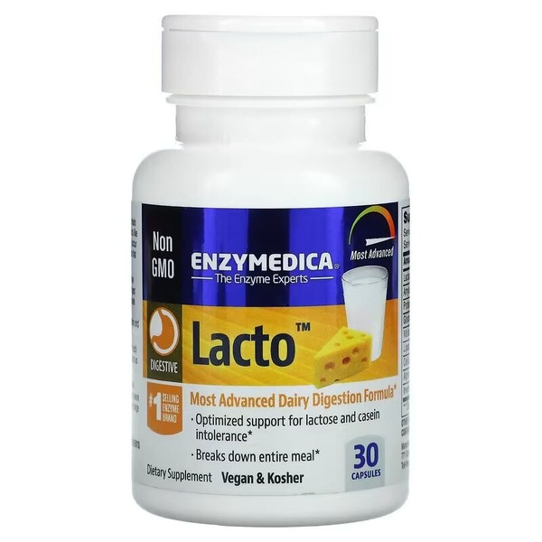 Харчові ферменти Enzymedica Lacto, 30 капсул для перетравлення лактози