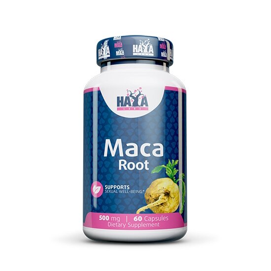 Экстракт корня маки Haya Labs Maca Root 500 mg, 60 капсул для поддержки здоровья