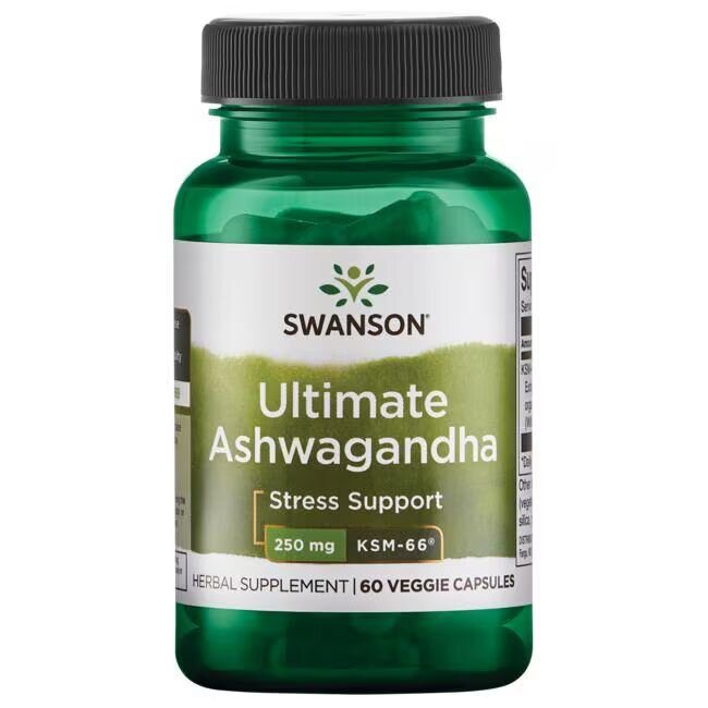 Экстракт ашваганды Swanson Ashwagandha  Ultimate 250 mg, 60 вегакапсул