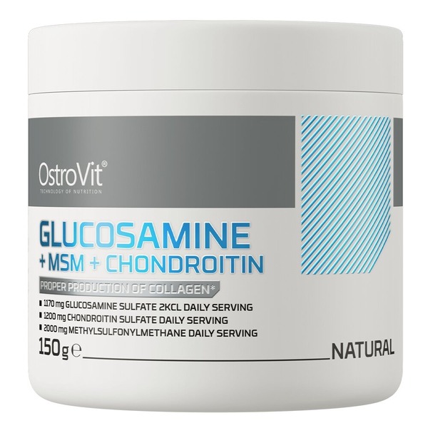 Препарат для суглобів і зв'язок OstroVit Glucosamine+MSM+Chondroitin, 150 грам