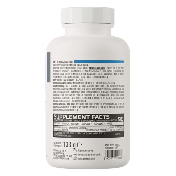 Хондропротектор OstroVit Glucosamine 1400, 90 капсул. Фото 2