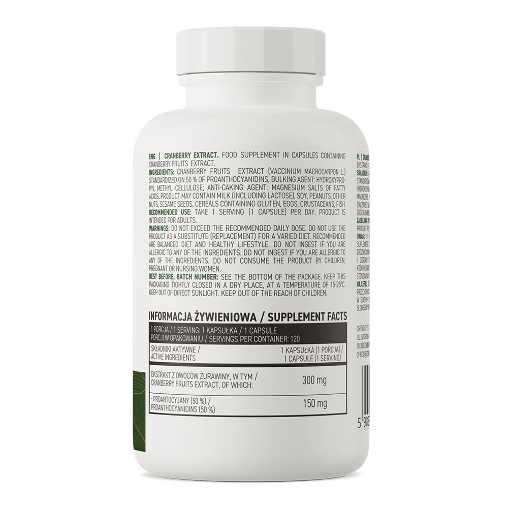 Натуральна добавка OstroVit Vege Cranberry Extract, 120 капсул. Фото 2
