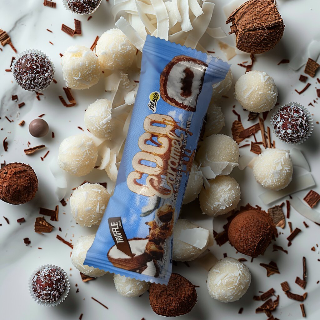Кокосово-карамельный батончик FitWin Coco Caramel Нет Sugar Added, 40 грам. Фото 4