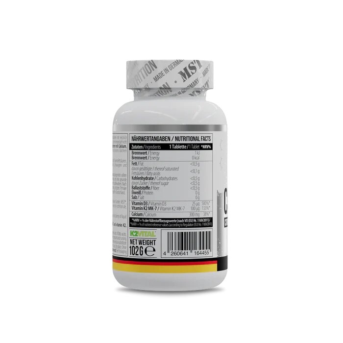 Витамины и минералы MST Nutrition Calcium Citrate + Vitamin D3 + K2 MK7, 60 таблеток. Фото 2