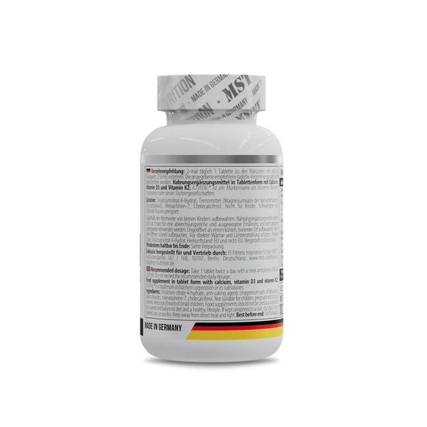 Витамины и минералы MST Nutrition Calcium Citrate + Vitamin D3 + K2 MK7, 60 таблеток. Фото 3
