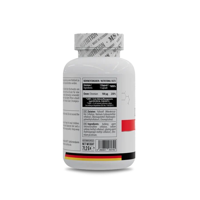 Витамины и минералы MST Nutrition Chromium Picolinate, 200 капсул. Фото 2