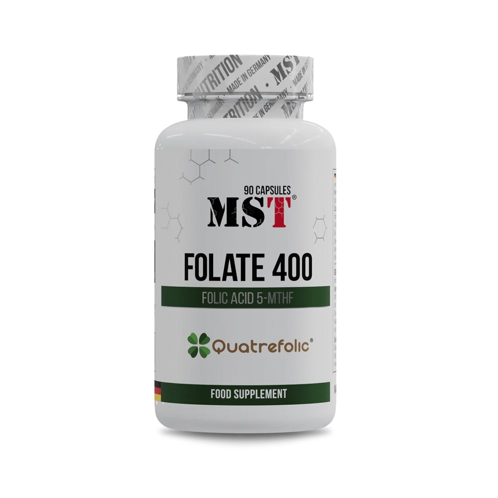 Витамины и минералы MST Nutrition Folate 400 Quatrefolic, 90 капсул. Фото 2