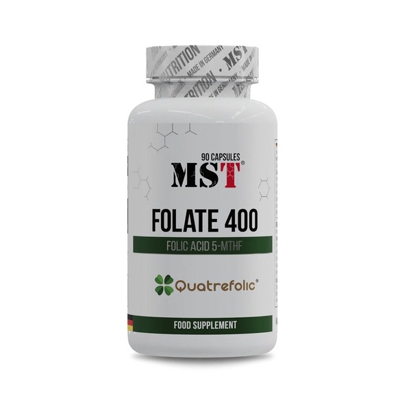 Витамины и минералы MST Nutrition Folate 400 Quatrefolic, 90 капсул. Фото 2